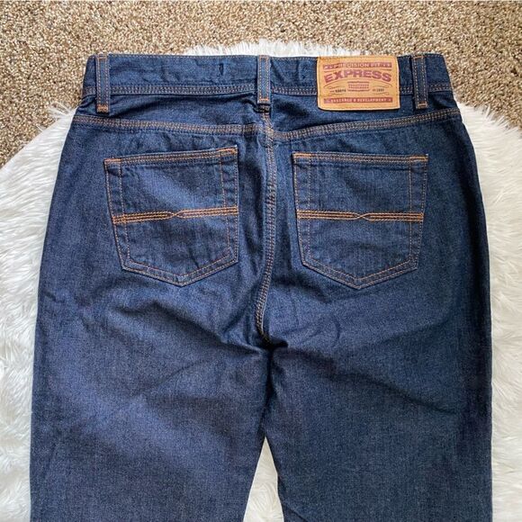 Express Precision Fit Jeans Dark Blue Size 3/4 - Picture 4 of 9